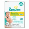 Pampers Sensitive Baby Wipes, 1-Ply, 6.7 x 7, Unscented, White, 84/Pack, 7PK 80715533